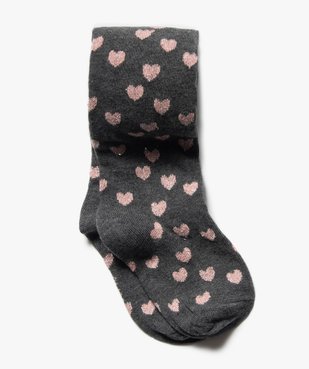 Collants bébé fille chaud imprimé cœurs vue1 - GEMO 4G BEBE - GEMO