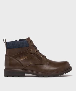 Boots à lacets et zip avec col moelleux en jean  homme - Lee Cooper vue1 - LEE COOPER - GEMO