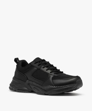 Baskets homme style running unies multi-matières vue2 - GEMO (SPORTSWR) - GEMO