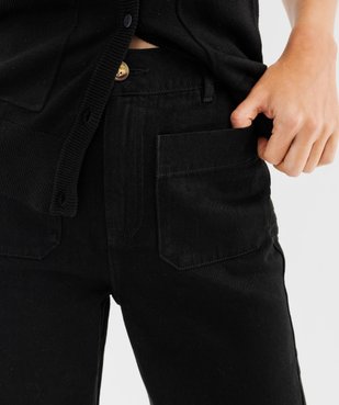 Jean wide leg en coton à poches plaquées femme vue2 - GEMO 4G FEMME - GEMO