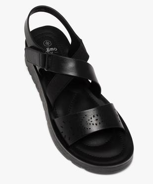 Sandales femme confort unies à semelle crantée avec brides fantaisie vue5 - GEMO (CONFORT) - GEMO
