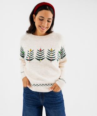 Pull de Noël col rond femme vue1 - GEMO(FEMME PAP) - GEMO