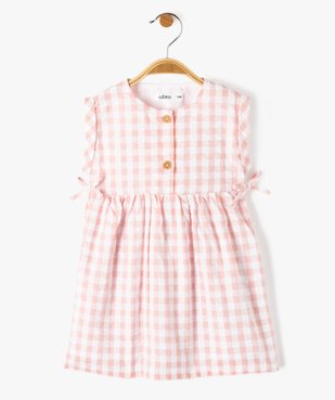 Robe bébé fille rayée en voile de coton texturé vue1 - GEMO(BEBE DEBT) - GEMO