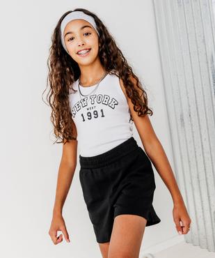 Débardeur en maille côtelée coupe courte avec inscription fille vue5 - GEMO 4G FILLE - GEMO