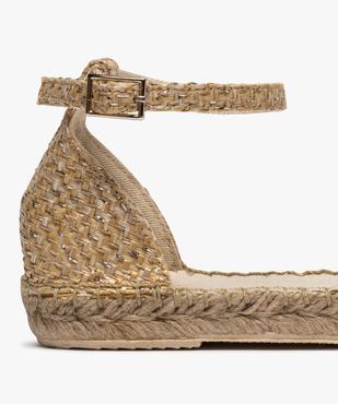 Sandales femme style espadrilles ouvertes sur les côtés Dessus en fibres végétales et lurex vue6 - GEMO (CASUAL) - GEMO