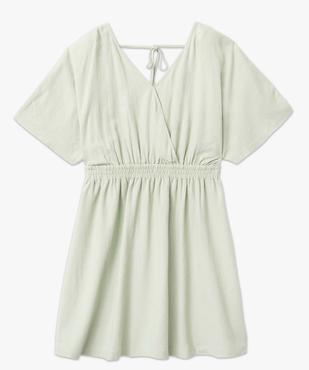 Robe femme grande taille en lin mélangé à col cache-cœur vue4 - GEMO 4G GT - GEMO
