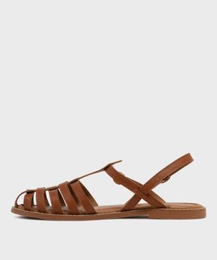 Sandales à brides esprit fisherman en cuir femme - LuluCastagnette vue3 - LULUCASTAGNETTE - GEMO