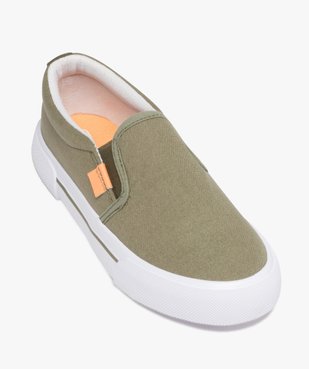 Slip-on garçon en toile unie à col élastiqué vue5 - GEMO 4G GARCON - GEMO