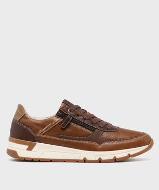 Baskets basse de ville à lacets et zip homme - Urban Steps vue1 - URBAN STEPS - GEMO