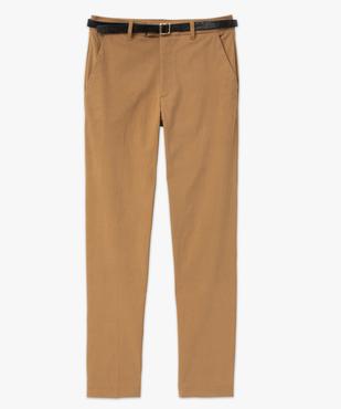 Pantalon en toile extensible coupe slim avec ceinture femme vue4 - GEMO(FEMME PAP) - GEMO