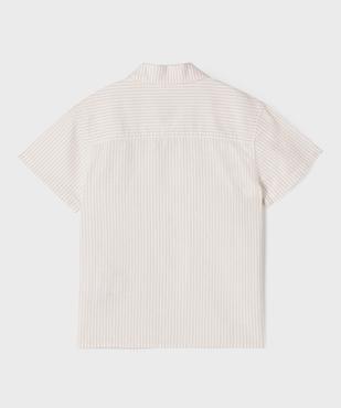Chemise rayée à manches courtes en lin et coton garçon vue3 - GEMO (ENFANT) - GEMO