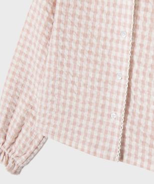 Blouse manches longues à carreaux et boutons fille vue3 - GEMO (ENFANT) - GEMO