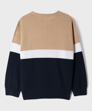 Pull en fine maille de coton garçon vue3 - GEMO (ENFANT) - GEMO