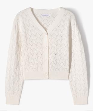 Gilet en maille fantaisie coupe courte fille - LuluCastagnette vue2 - LULU CASTAGNETTE GEMO FOR GOOD - GEMO