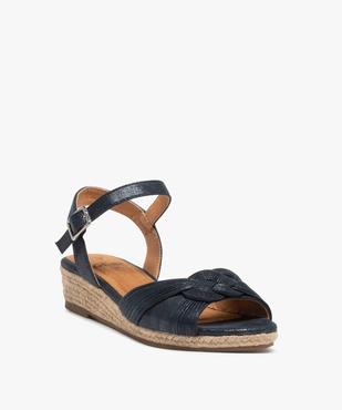 Sandales femme à talon compensé et tige finement pailletée vue2 - GEMO (CASUAL) - GEMO