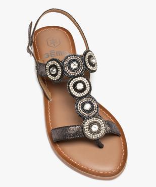 Sandales femme à talon plat et brides ornées de strass vue5 - GEMO (CASUAL) - GEMO