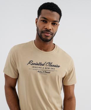 Tee-shirt manches courtes en jersey de coton imprimé homme vue2 - GEMO 4G HOMME - GEMO