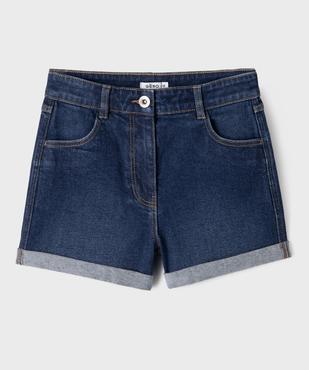 Short fille en jean avec revers cousus vue4 - GEMO (JUNIOR) - GEMO