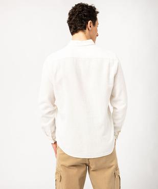 Chemise à manches longues en lin et coton homme vue3 - GEMO 4G HOMME - GEMO