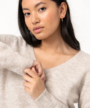 Pull femme à grand col V fantaisie vue2 - GEMO(FEMME PAP) - GEMO