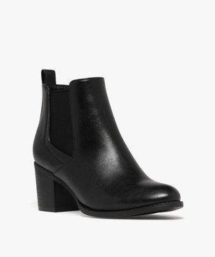 Boots femme unies à talon moyen style Chelsea vue3 - VALENTINA BALDA - GEMO