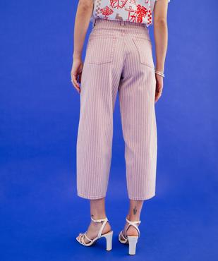 Pantalon barrel à rayures femme vue4 - GEMO 4G FEMME - GEMO