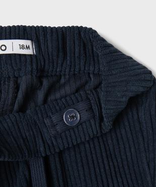 Pantalon droit en velours côtelé à taille élastiqué bébé garçon vue2 - GEMO(BEBE DEBT) - GEMO