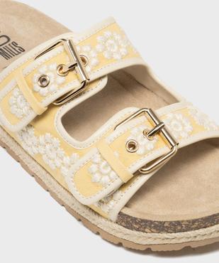 Mules à semelle plateforme et larges brides brodées femme - 5 Miles vue6 - 5 MILES - GEMO