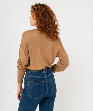 Gilet à col V en maille fine femme vue3 - GEMO 4G FEMME - GEMO