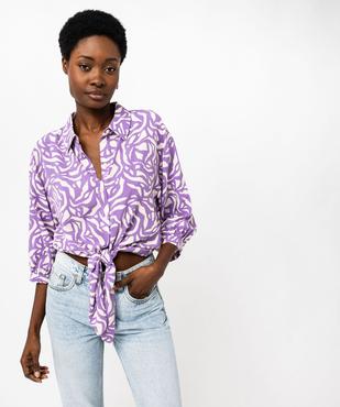 Chemise manches 3/4 fluide à nouer femme vue2 - GEMO(FEMME PAP) - GEMO