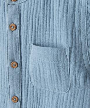 Chemise bébé garçon à manches courtes en double gaze vue2 - GEMO(BEBE DEBT) - GEMO