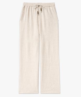 Pantalon ample en lin à taille élastiquée femme - LuluCastagnette vue4 - LULUCASTAGNETTE - GEMO
