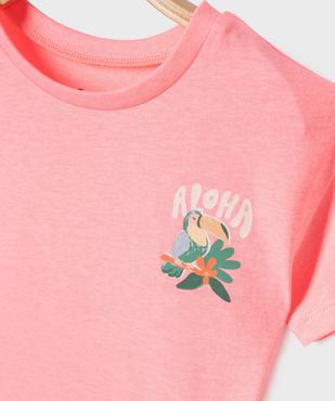 Tee-shirt manches courtes avec imprimé poitrine et dos bébé fille vue2 - GEMO 4G BEBE - GEMO