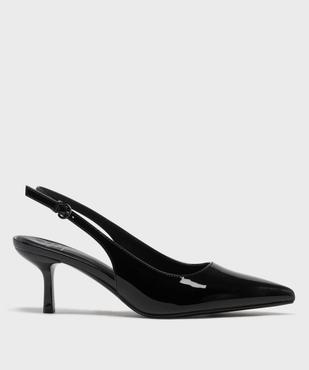 Escarpins sling-back vernis à bout pointu et talon fin femme- Follow Me vue1 - FOLLOW ME - GEMO