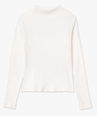 Tee-shirt femme à manches longues en maille côtelée ajourée vue4 - GEMO(FEMME PAP) - GEMO