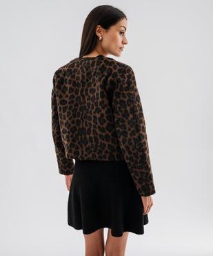Veste courte en fourrure imitation imprimé léopard femme vue2 - GEMO(FEMME PAP) - GEMO