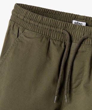 Pantalon jogger en toile de coton coupe slim  garçon vue2 - GEMO (JUNIOR) - GEMO