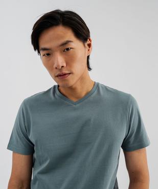 Tee-shirt manches courtes col V en coton homme vue2 - GEMO 4G HOMME - GEMO