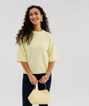 Pull manches courtes ample et douillet femme vue1 - GEMO(FEMME PAP) - GEMO