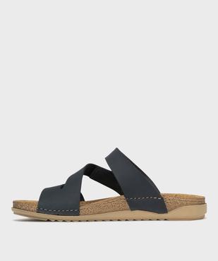 Sandales mules confort dessus cuir nubuck femme vue3 - G'FLEX - GEMO