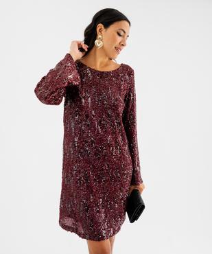 Robe courte à sequins femme vue3 - GEMO(FEMME PAP) - GEMO