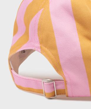 Casquette rayée avec message brodé femme vue2 - GEMO 4G FEMME - GEMO