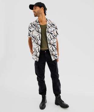Chemise à manches courtes imprimée avec col cubain homme vue4 - GEMO (HOMME) - GEMO
