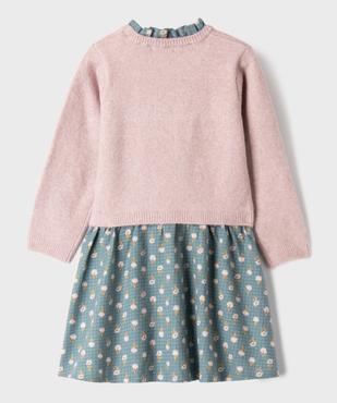 Robe effet 2-en-1 avec haut en maille et bas en flanelle fille vue3 - GEMO (ENFANT) - GEMO