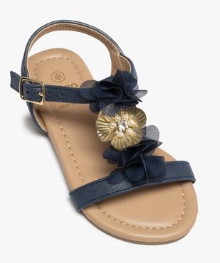 Sandales fille unies à fines brides et fleurs en tulle vue5 - GEMO (ENFANT) - GEMO
