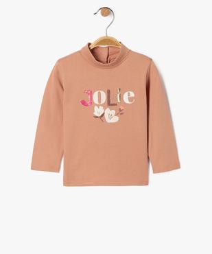 Tee-shirt manches longues et col roulé imprimé bébé fille vue1 - GEMO(BEBE DEBT) - GEMO