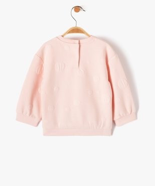 Sweat bébé fille en maille gaufrée fantaisie  vue3 - GEMO(BEBE DEBT) - GEMO