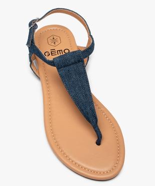 Sandales femme à talon plat et bride entre-doigts vue5 - GEMO (CASUAL) - GEMO