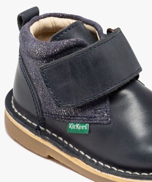 Bottes bébé fille en cuir uni à scratch - Kickers vue6 - KICKERS - GEMO