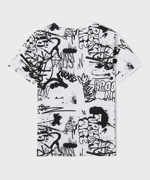 Tee-shirt manches courtes à motifs graffiti garçon vue4 - GEMO 4G GARCON - GEMO